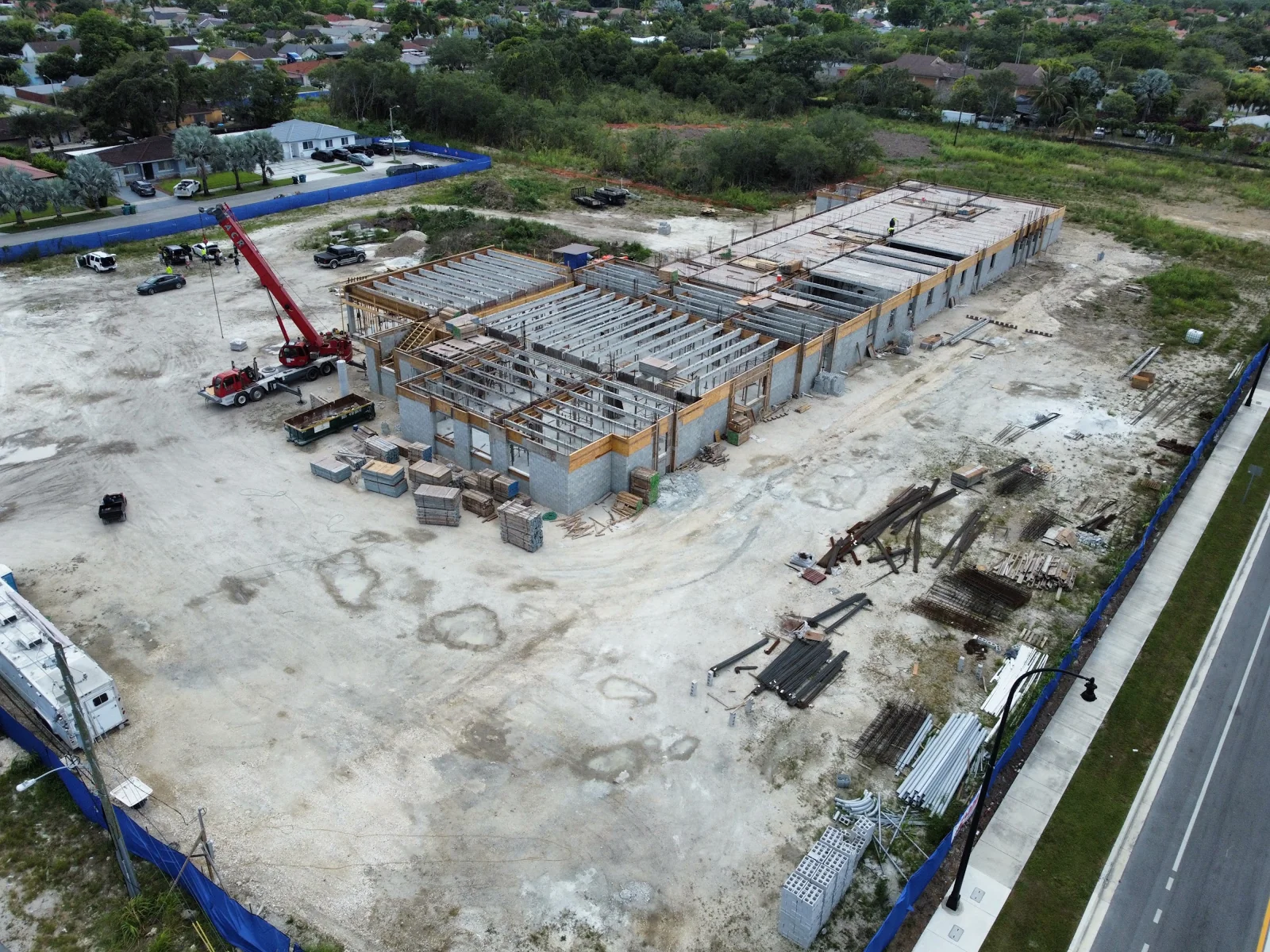 SW 216th Street campus in May 2023, with concrete walls and exposed structural beams